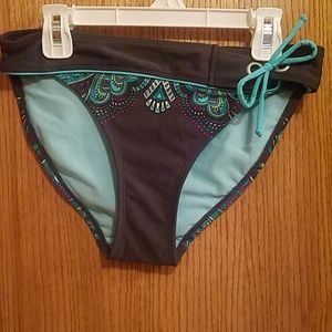 Womens Athleta bikini swim bottoms, sz XS, gray